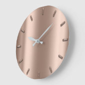 バラ金ゴールド赤面メタルスキニーシルバーミニマリズム ラージ壁時計 (傾斜)