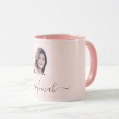 バラ金ゴールド赤面モノグラムイニシャル名写真 マグカップ (正面右)