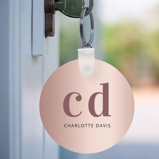 バラ金ゴールド赤面モノグラムイニシャル金属 キーホルダー