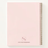 バラ金ゴールド赤面モノグラムイニシャル エレガント ノートブック (裏面)