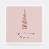 バラ金ゴールド赤面ユニコーン誕生日 スタンダードランチョンナプキン (正面)