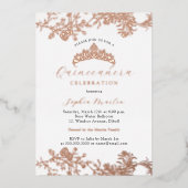 バラ金ゴールド赤面ヴィンテージエレガントキンセアニェラ 箔招待状 (正面)