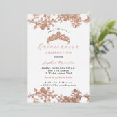 バラ金ゴールド赤面ヴィンテージエレガントキンセアニェラ 箔招待状 (立ち正面)