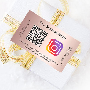 バラ金ゴールド赤面事業名qrコードinstagram 長方形シール