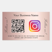 バラ金ゴールド赤面事業名qrコードinstagram 長方形シール (正面)