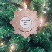 バラ金ゴールド赤面会社のロゴ オーナメントカード