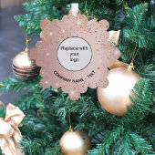 バラ金ゴールド赤面会社のロゴ オーナメントカード