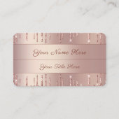 バラ金ゴールド赤面光沢のあるグリッタードリップ名刺 名刺 (正面)