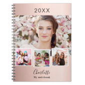 バラ金ゴールド赤面写真コラージュ名 ノートブック (正面)