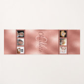 バラ金ゴールド赤面写真コラージュ名 ヨガマット (正面(横))