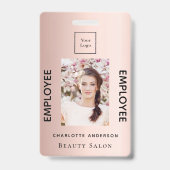 バラ金ゴールド赤面写真店員 バッジ (表面)