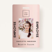 バラ金ゴールド赤面写真店員 バッジ (正面)