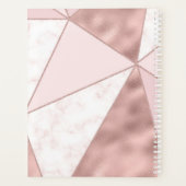 バラ金ゴールド赤面大理石のジオメトモダンリ名 プランナー手帳 (裏面)