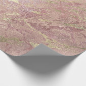 バラ金ゴールド赤面大理石光沢のある金属ストロークコープ ラッピングペーパー (角)