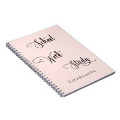 バラ金ゴールド赤面学校勤務勉強タイポグラフィ ノートブック (右側)