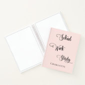 バラ金ゴールド赤面学校勤務勉強タイポグラフィ ノートブック (内部)