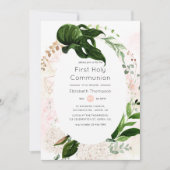 バラ金ゴールド赤面幾何学的な緑の聖域 招待状 (正面)