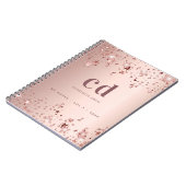 バラ金ゴールド赤面星モノグラムイニシャル ノートブック (左側)