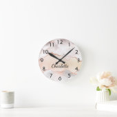 バラ金ゴールド赤面石の大理石名エレガント ラウンド壁時計 (ホーム)