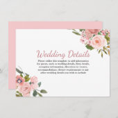 バラ金ゴールド赤面花婚式レセプション詳細 招待状 (正面/裏面)