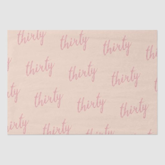 バラ金ゴールド赤面30誕生日パーティーグリッター"Thirty" 薄葉紙 (正面)