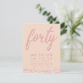 バラ金ゴールド赤面40歳救生日紙吹雪 招待状 (スタンド正面)