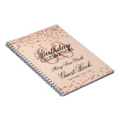 バラ金ゴールド赤面60th誕生日ゲストブック紙吹雪 ノートブック (右側)