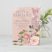 バラ金ゴールド赤面60th誕生日 招待状 (スタンド正面)