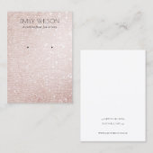 バラ金ゴールド輝きグリッター輝きイヤリングディスプレイ 名刺 (正面/裏面)