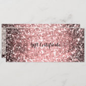 バラ金ゴールド輝く光きらめくギフト証明書 招待状 (正面/裏面)