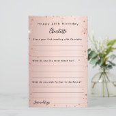 バラ金ゴールド輝く誕生日の願いカード (スタンド正面)