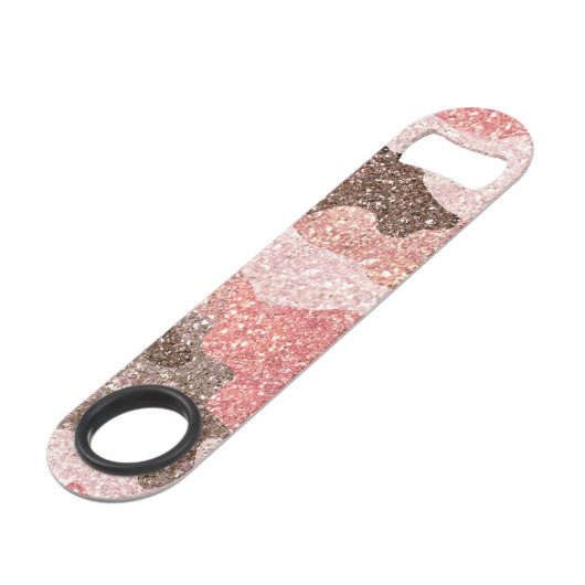 バラ金ゴールド迷彩柄フェイクグリッターカモフラージュグラム スピード栓抜き (裏面アングル)