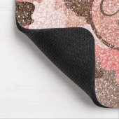 バラ金ゴールド迷彩柄フェイクグリッターカモフラージュモノグラムの マウスパッド (コーナー)