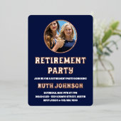 バラ金ゴールド退職パーティー写真 箔招待状 (立ち正面)