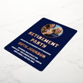 バラ金ゴールド退職パーティー写真 箔招待状 (回転した状態)