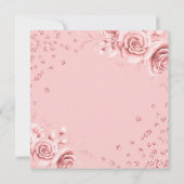 バラ金ゴールド金ゴールドフローラグリッター30th Birthday Script 招待状 (裏面)