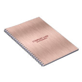 バラ金ゴールド金フェイク属ブラッシュアルミテクスチャ ノートブック (右側)