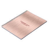 バラ金ゴールド金フェイク属ブラッシュアルミテクスチャ ノートブック (左側)