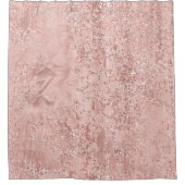 バラ金ゴールド金属グリッターガラス抽象芸術結晶 シャワーカーテン (正面)