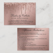 バラ金ゴールド金属グリッタードリップスブラッシュアフターケア 名刺 (正面/裏面)