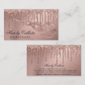 バラ金ゴールド金属グリッタードリップヘアシザーズ 名刺 (正面/裏面)