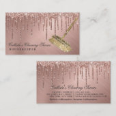 バラ金ゴールド金属グリッター乾燥洗浄サービス 名刺 (正面/裏面)