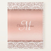 バラ金ゴールド金属タイポグラフィ結婚グリッター プランナー手帳 (裏面)