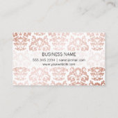 バラ金ゴールド金属ダマスクパターン 名刺 (裏面)