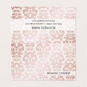 バラ金ゴールド金属ダマスクパターン 名刺 (外部フラット)