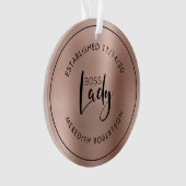 バラ金ゴールド金属ボス女性確立日 オーナメント (正面)