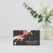 バラ金ゴールド金属大理石 |抽象芸術 芸術的 名刺 (スタンド正面)