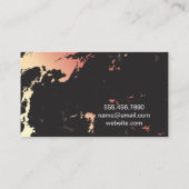 バラ金ゴールド金属大理石 |抽象芸術 芸術的 名刺 (裏面)