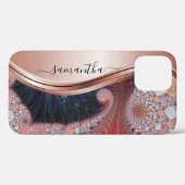 バラ金ゴールド金属手書きモノグラム Case-Mate iPhoneケース (裏面 (横))