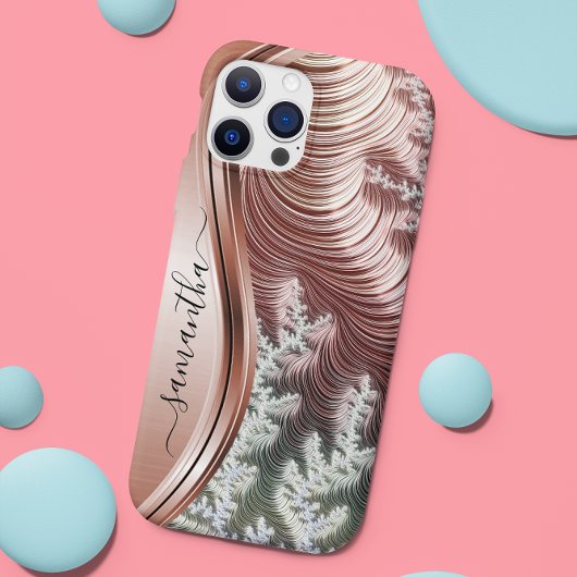 バラ金ゴールド金属手書きモノグラム Case-Mate iPhoneケース